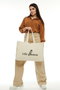 Zoozie Bags Bolso Tote de Lona Crema
